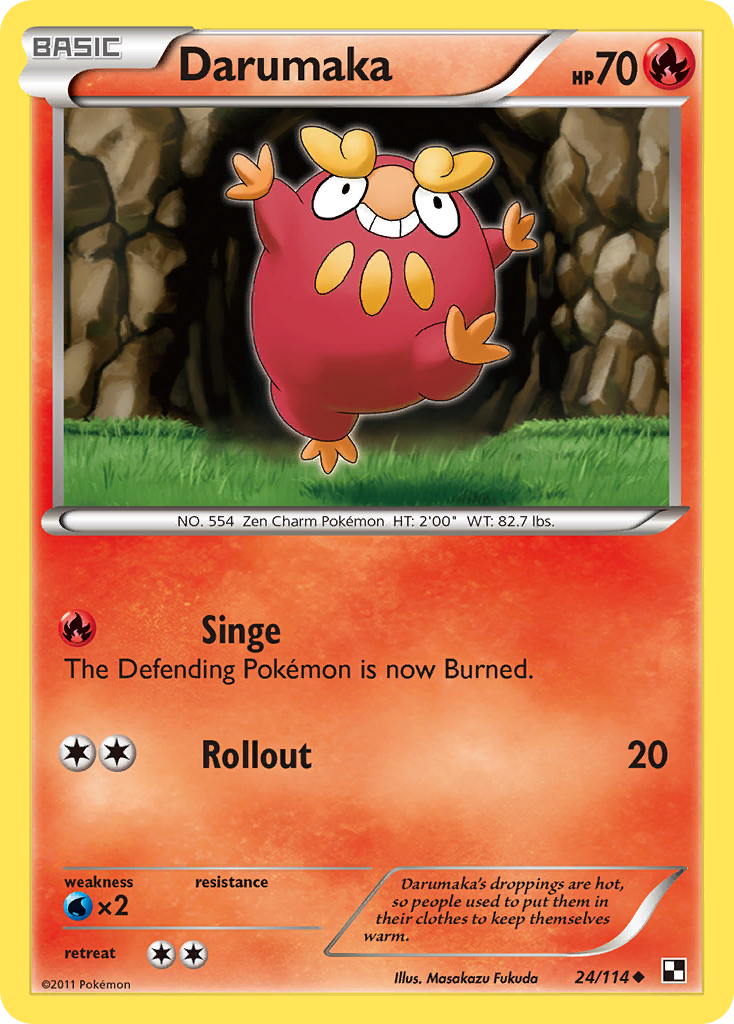 Darumaka 24/114 Pokémon Black & White (2011) English card — catalogue reference