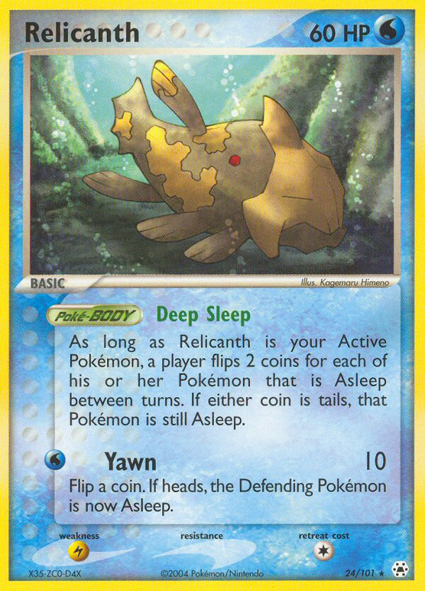 Relicanth 24/101 Pokémon EX Hidden Legends 2004 card