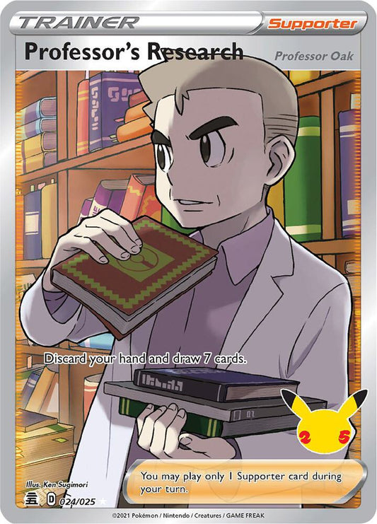 Professor's Research (Full Art) Ultra Rare Celebrations 024/025 MP (Back)
