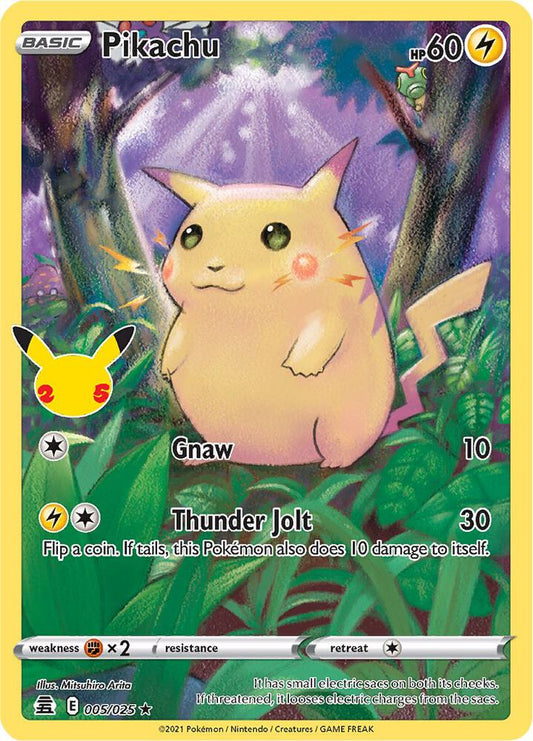 Pikachu Holo Rare Celebrations 005/025 MP (Back)
