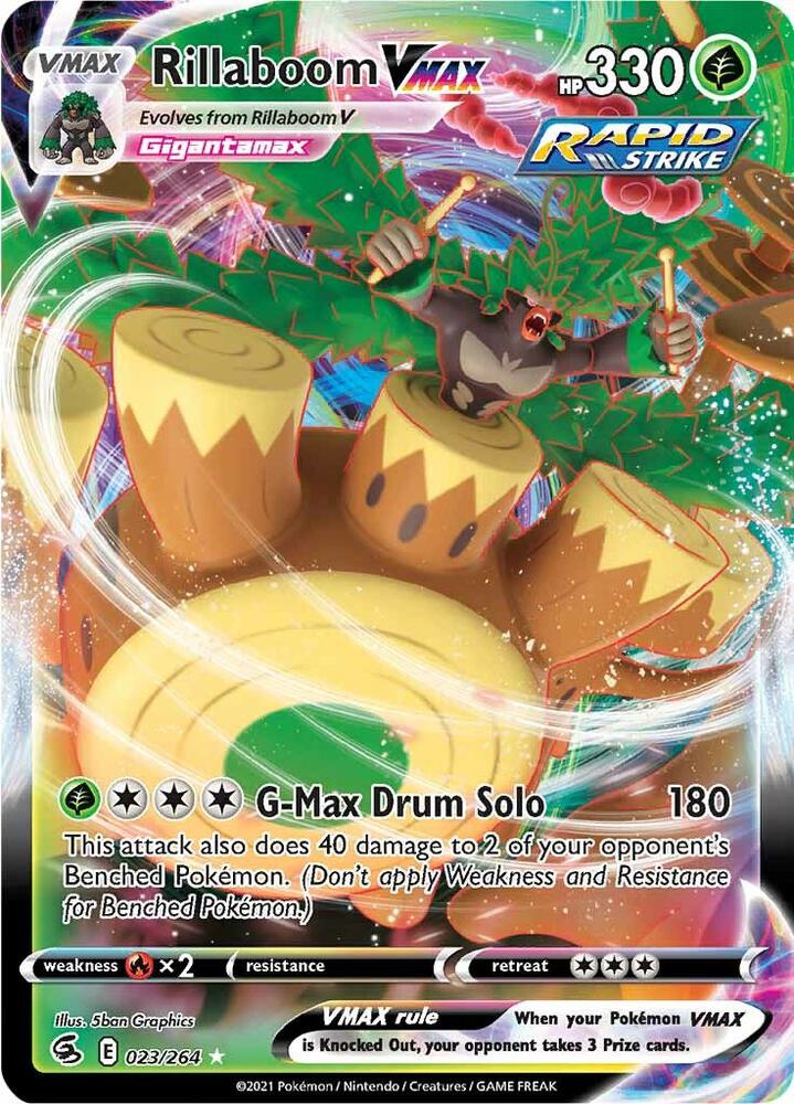 Rillaboom VMAX Ultra Rare SWSH08: Fusion Strike 023/264 NM (Back)