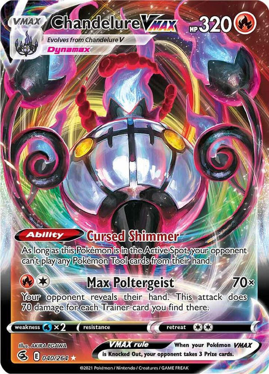 Chandelure VMAX Ultra Rare SWSH08: Fusion Strike 040/264 NM (Back)