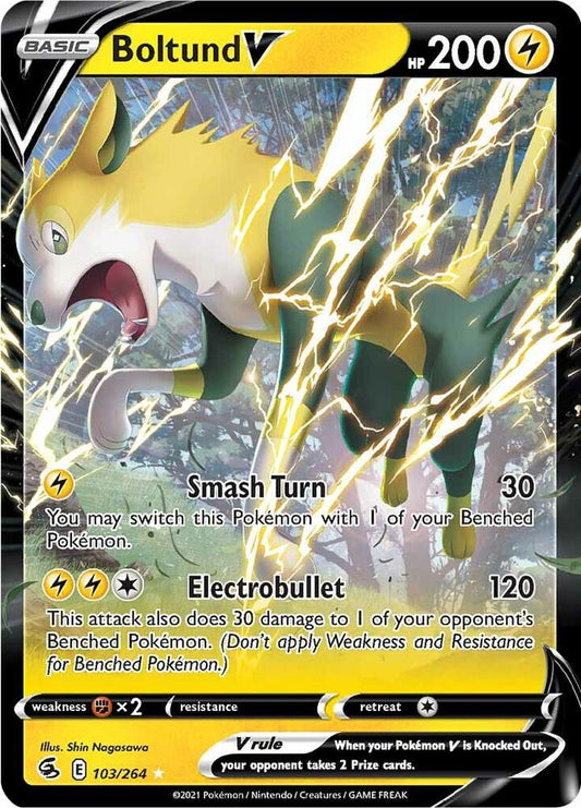 Boltund V Ultra Rare SWSH08: Fusion Strike 103/264 MP (Back)