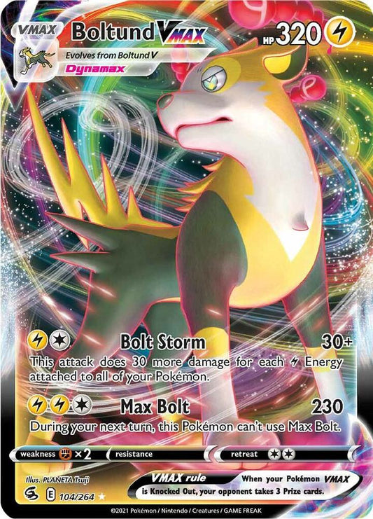 Boltund VMAX Ultra Rare SWSH08: Fusion Strike 104/264 NM (Back)