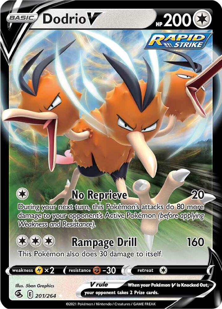 Dodrio V Ultra Rare SWSH08: Fusion Strike 201/264 MP (Back)