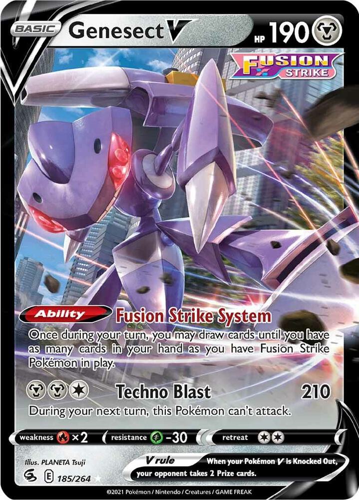 Genesect V Ultra Rare SWSH08: Fusion Strike 185/264 MP (Back)