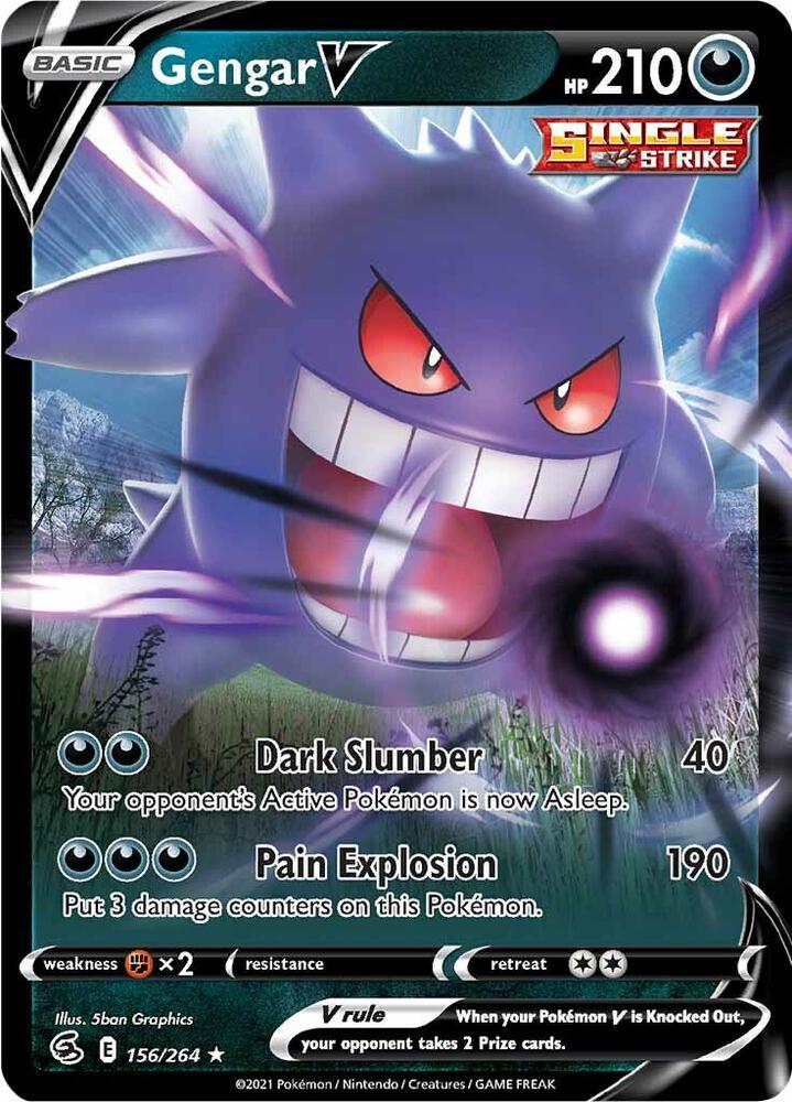 Gengar V Ultra Rare SWSH08: Fusion Strike 156/264 NM (Back)