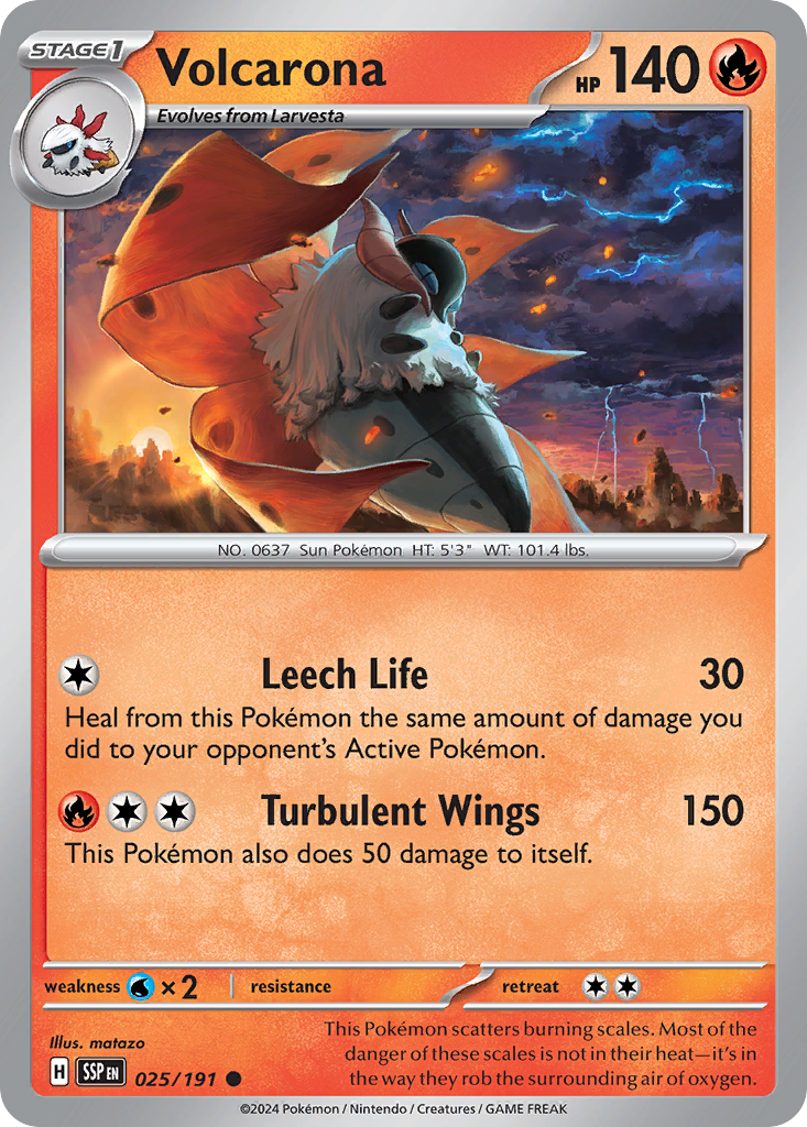 Pokemon Volcarona Surging Sparks 025/191