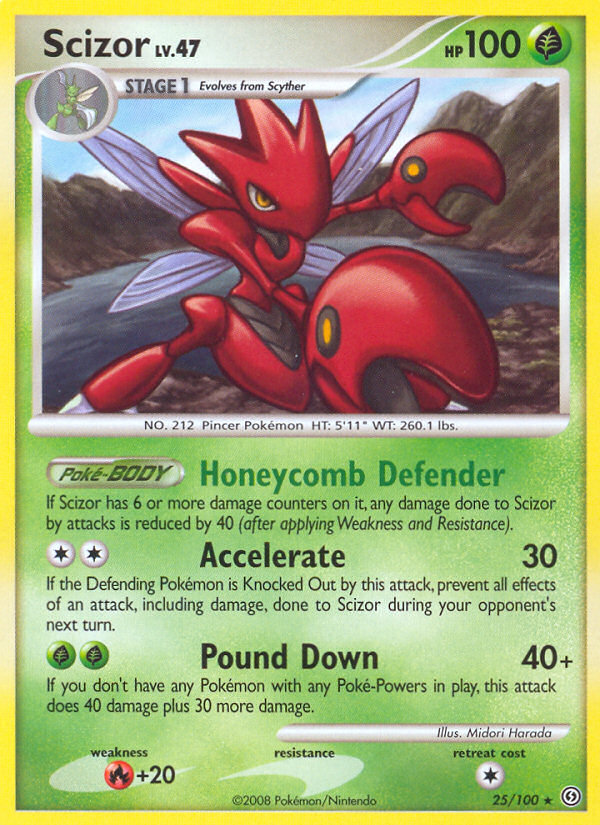 Scizor 25/100 Pokémon Stormfront (2008) English card — catalogue reference