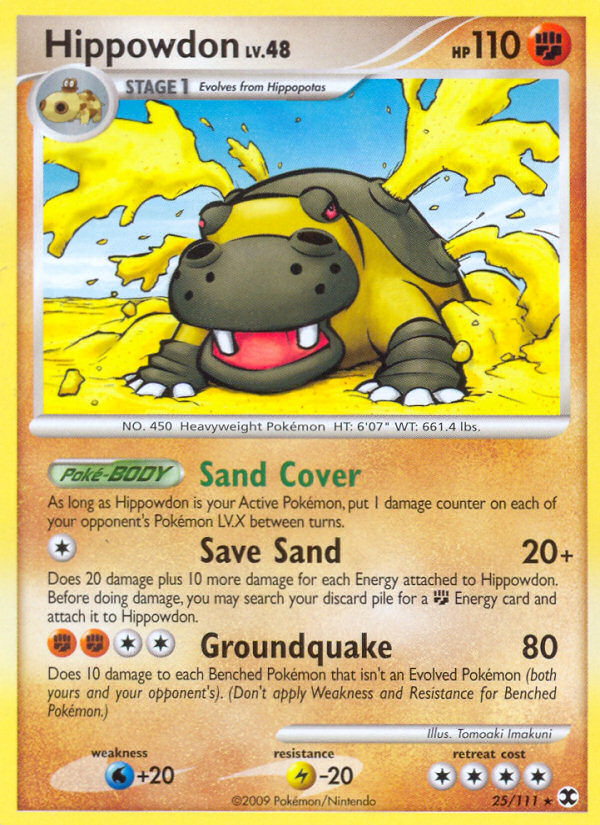 Hippowdon 25/111 Pokémon Rising Rivals (2009) English card — catalogue reference