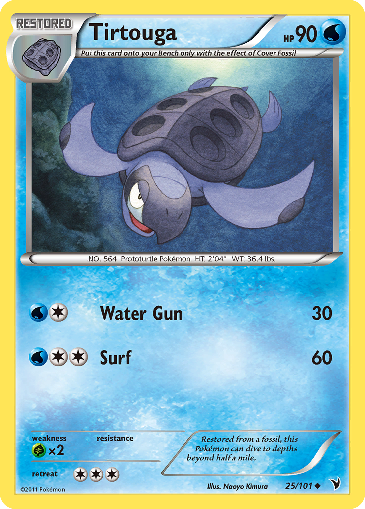 Tirtouga 25/101 Pokémon Noble Victories (2011) English card — catalogue reference