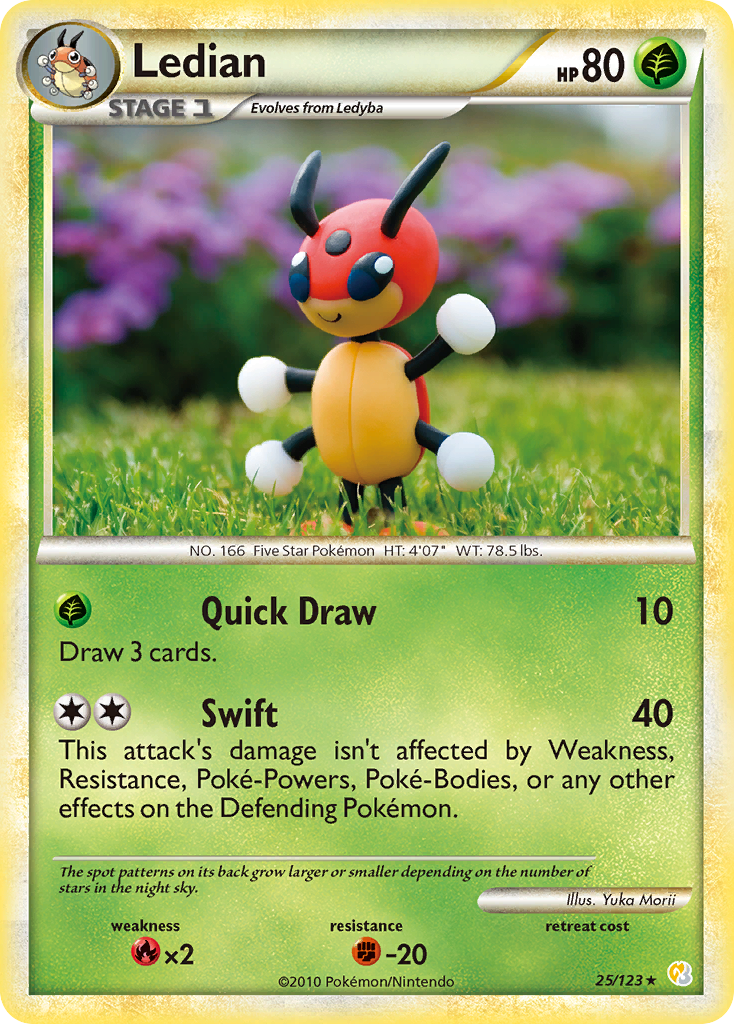 Ledian 25/123 Pokémon HeartGold & SoulSilver (2010) English card — catalogue reference