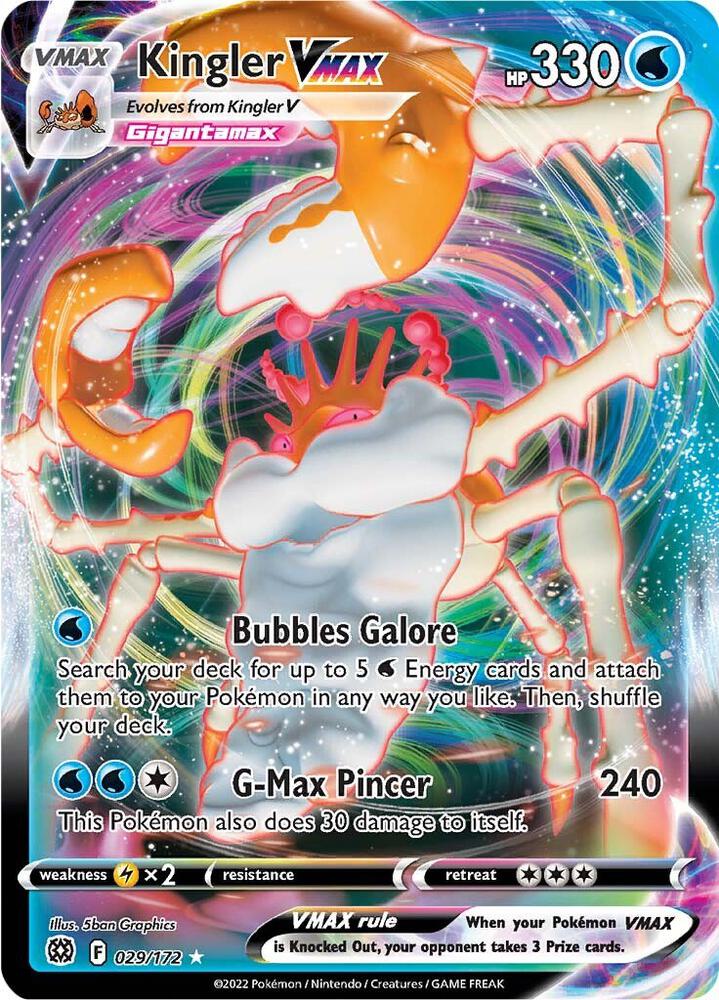 Kingler VMAX Ultra Rare SWSH09: Brilliant Stars 029/172 NM (Back)