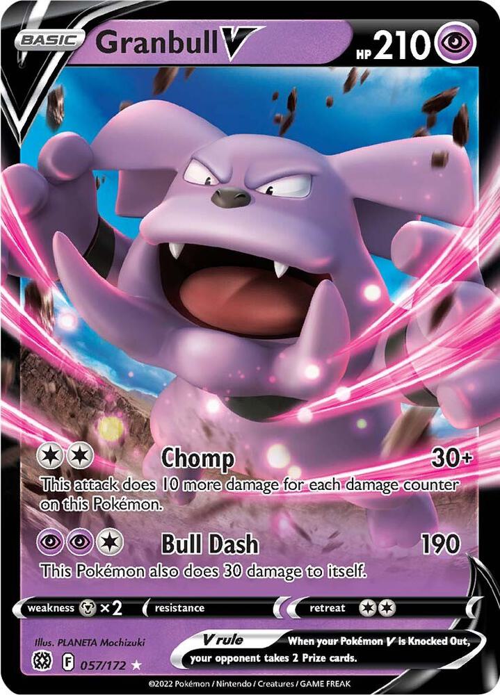 Granbull V Ultra Rare SWSH09: Brilliant Stars 057/172 NM (Back)