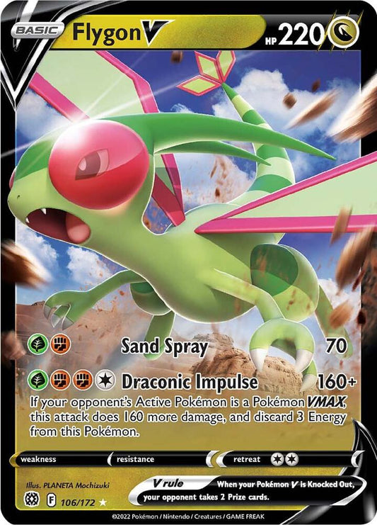 Flygon V Ultra Rare SWSH09: Brilliant Stars 106/172 NM (Back)