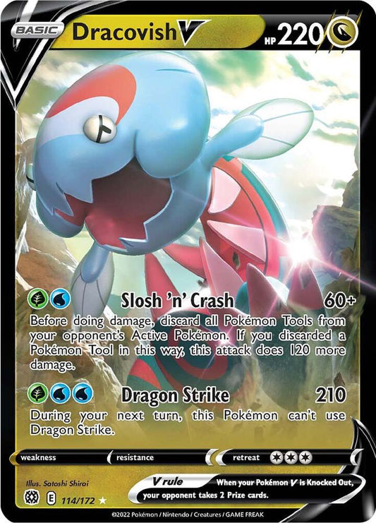 Dracovish V Ultra Rare SWSH09: Brilliant Stars 114/172 NM (Back)