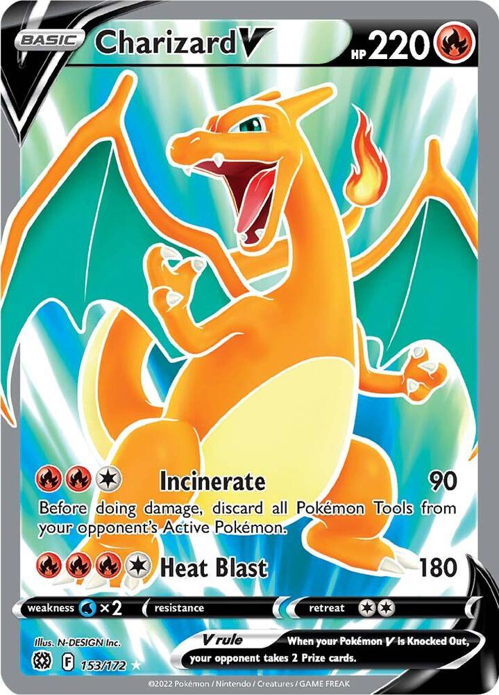 Charizard V (Full Art) Ultra Rare SWSH09: Brilliant Stars 153/172 NM (Back)