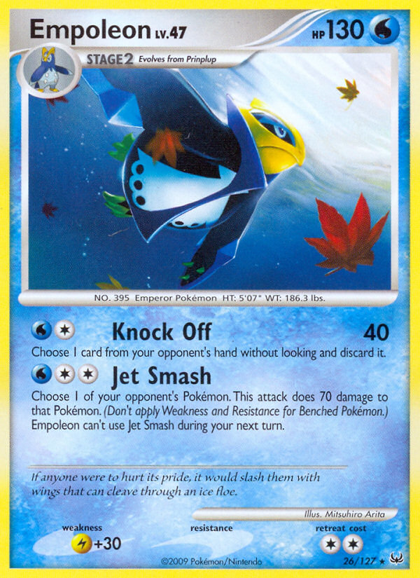 Empoleon 26/127 Pokémon Platinum (2009) English card — catalogue reference