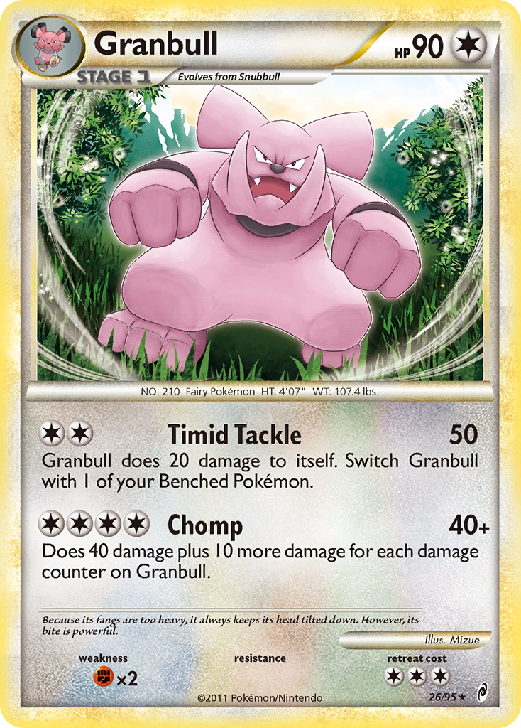 Granbull 26/95 Pokémon Call of Legends (2011) English card — catalogue reference