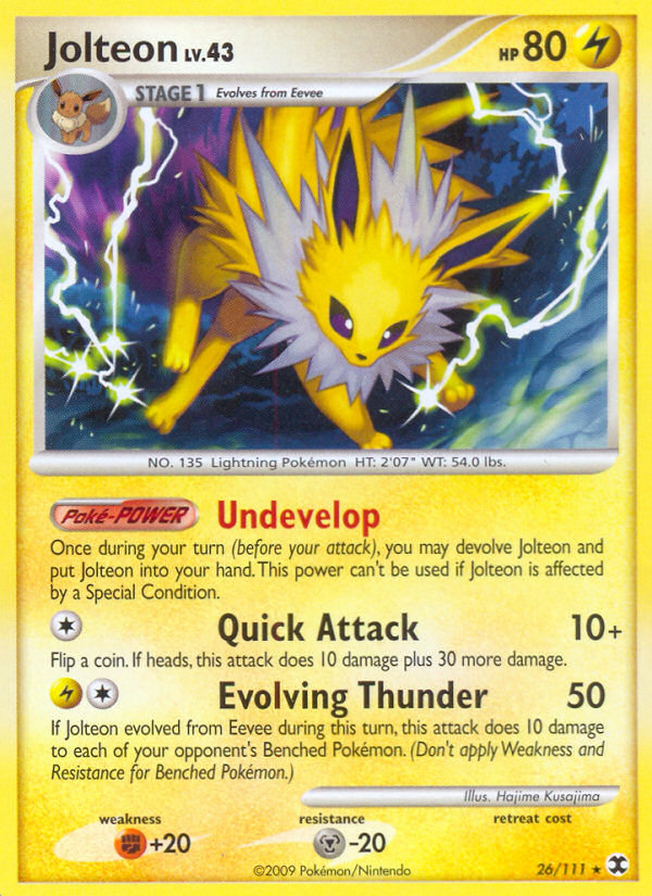 Jolteon 26/111 Pokémon Rising Rivals (2009) English card — catalogue reference