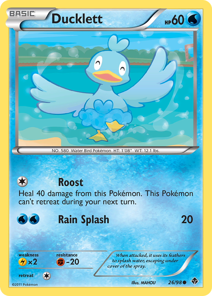 Ducklett 26/98 Pokémon Emerging Powers (2011) English card — catalogue reference
