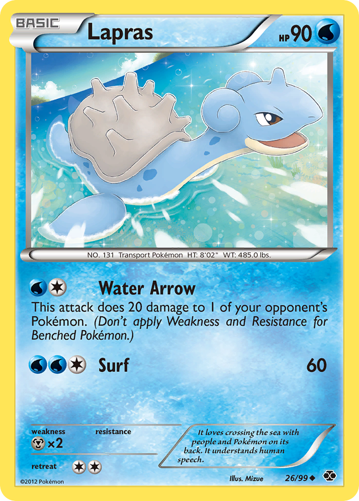 Lapras 26/99 Pokémon Next Destinies (2012) English card — catalogue reference
