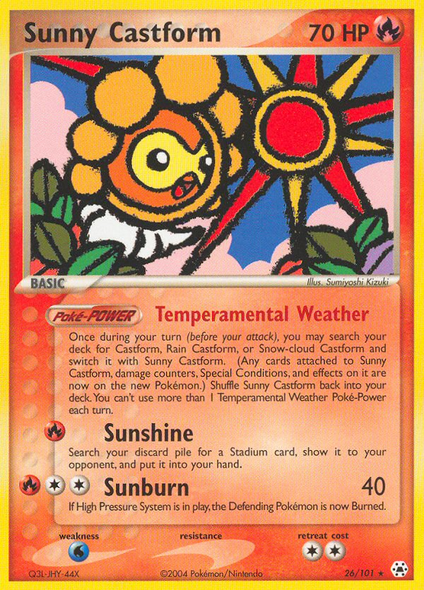 Sunny Castform 26/101 Pokémon EX Hidden Legends 2004 card