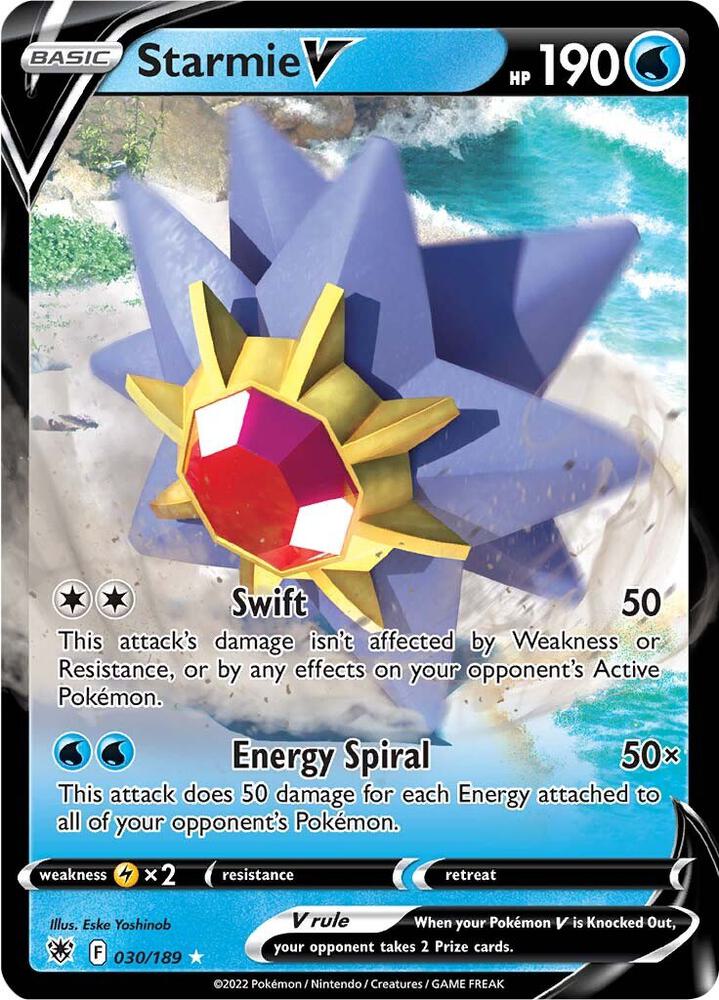 Starmie V Ultra Rare SWSH10: Astral Radiance 030/189 MP (Back)