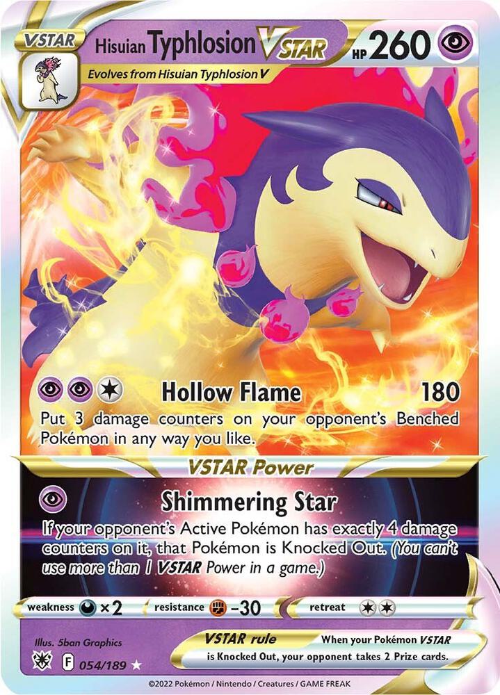 Hisuian Typhlosion VSTAR Ultra Rare SWSH10: Astral Radiance 054/189 NM (Back)