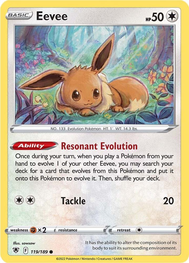 Eevee Common SWSH10: Astral Radiance 119/189 MP (Back)