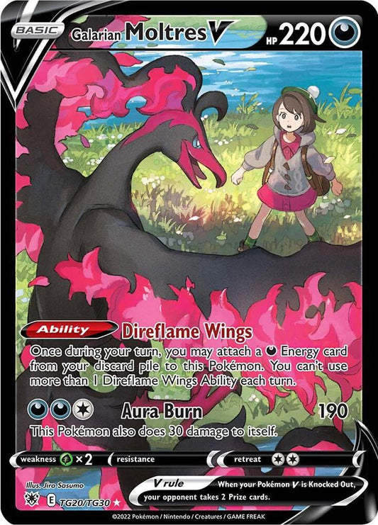 Galarian Moltres V Ultra Rare SWSH10: Astral Radiance Trainer Gallery TG20/TG30 MP (Back)