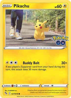 Pikachu (27) Common Pokemon GO 027/078 MP (Back)