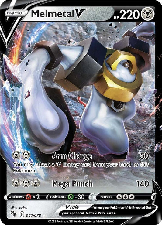 Melmetal V Ultra Rare Pokemon GO 047/078 MP (Back)