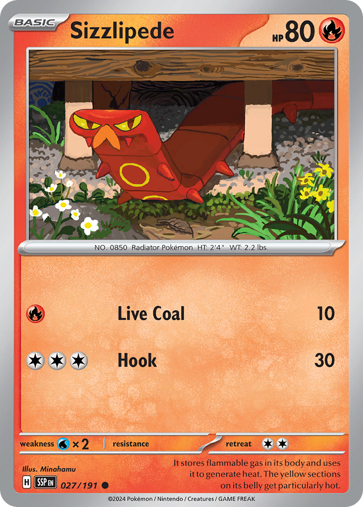 Pokemon Sizzlipede Surging Sparks 027/191