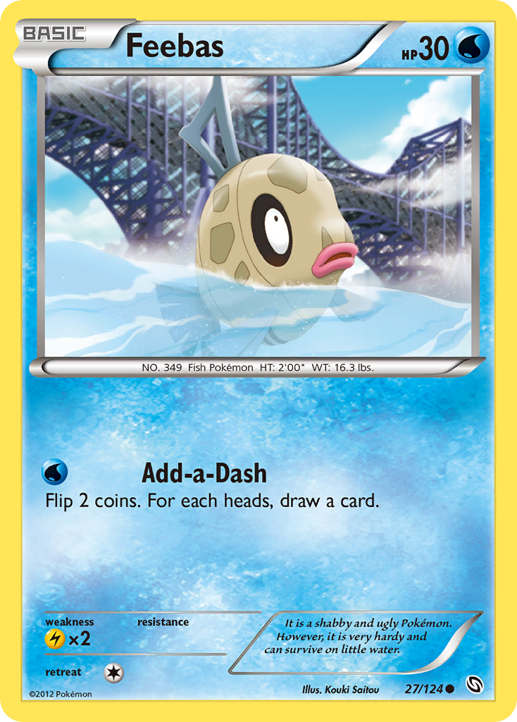 Feebas 27/124 Pokémon Dragons Exalted (2012) English card — catalogue reference
