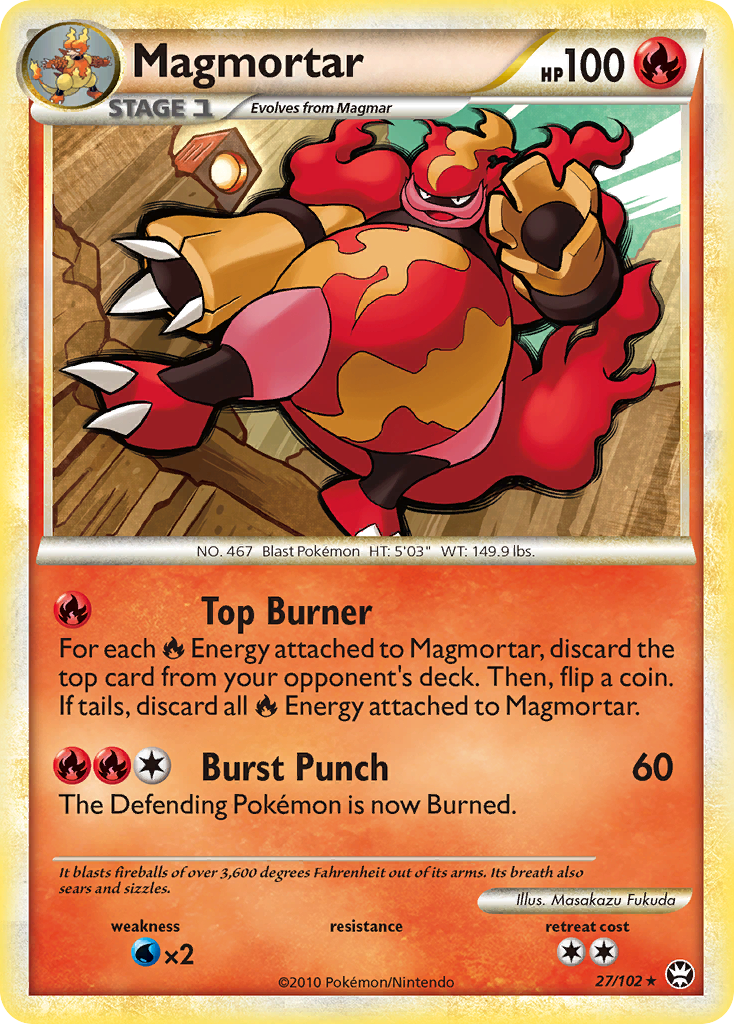 Magmortar 27/102 Pokémon Triumphant (2010) English card — catalogue reference