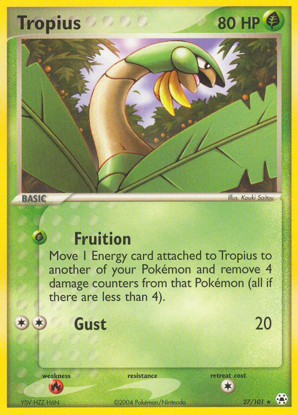 Tropius 27/101 Pokémon EX Hidden Legends 2004 card