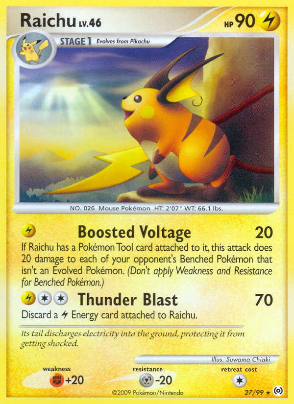 Raichu 27/99 Pokémon Arceus (2009) English card — catalogue reference
