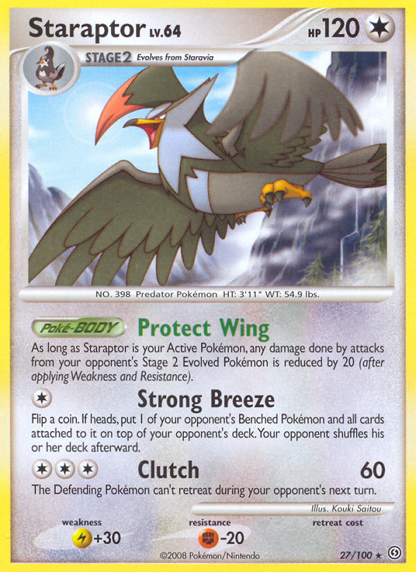 Staraptor 27/100 Pokémon Stormfront (2008) English card — catalogue reference