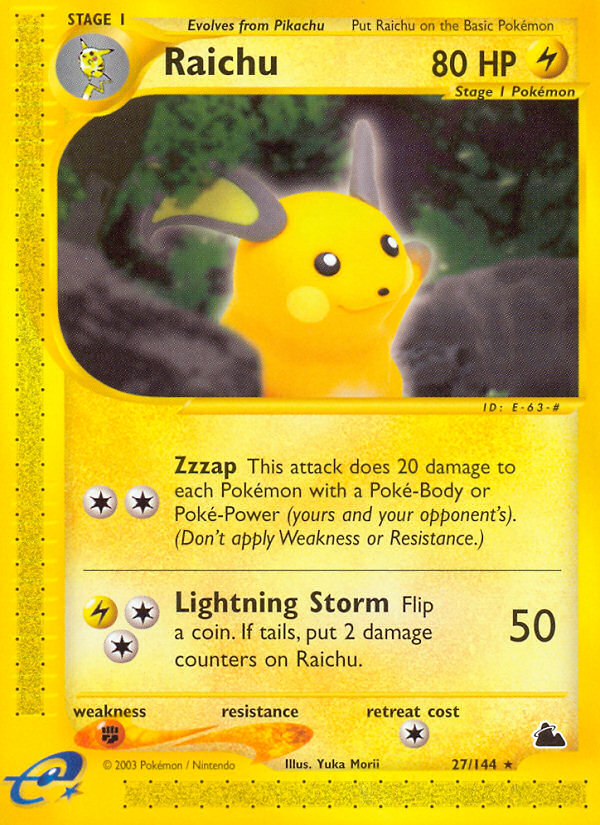 Raichu 27/144 — Pokémon Skyridge