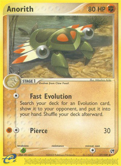 Anorith 27/100 — Pokémon EX Sandstorm