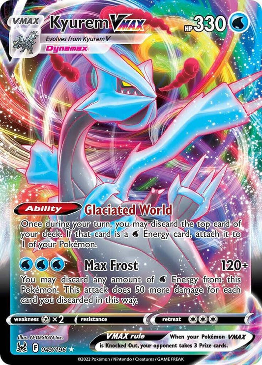 Kyurem VMAX Ultra Rare SWSH11: Lost Origin 049/196 NM (Back)