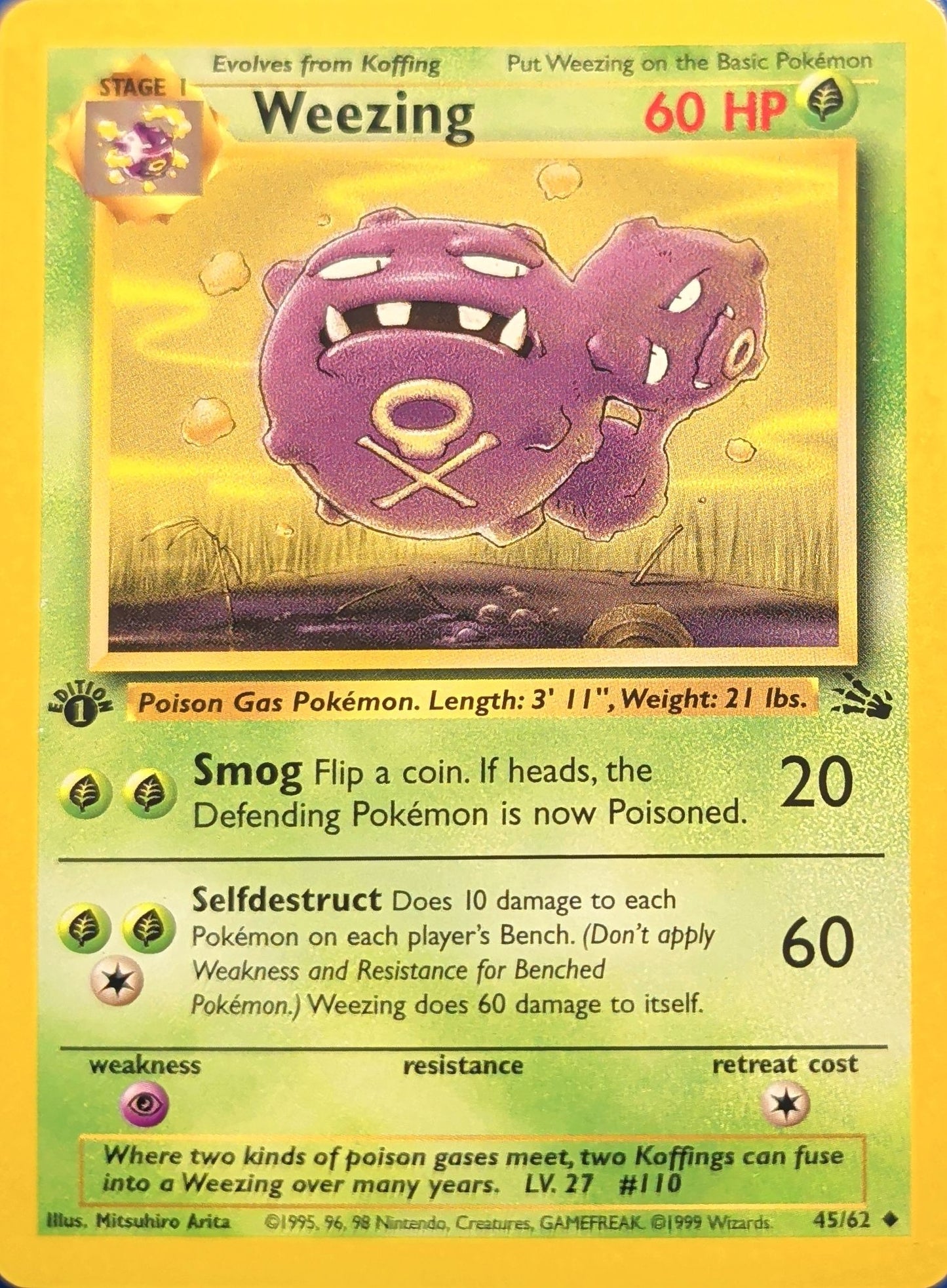 Weezing Uncommon Fossil 45/62 MP