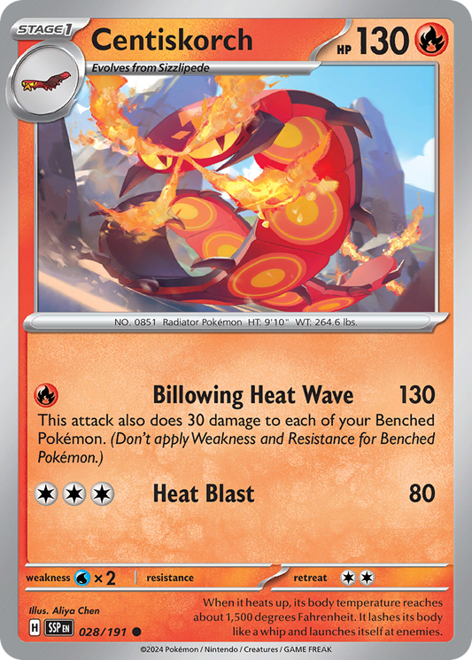 Pokemon Centiskorch Surging Sparks 028/191