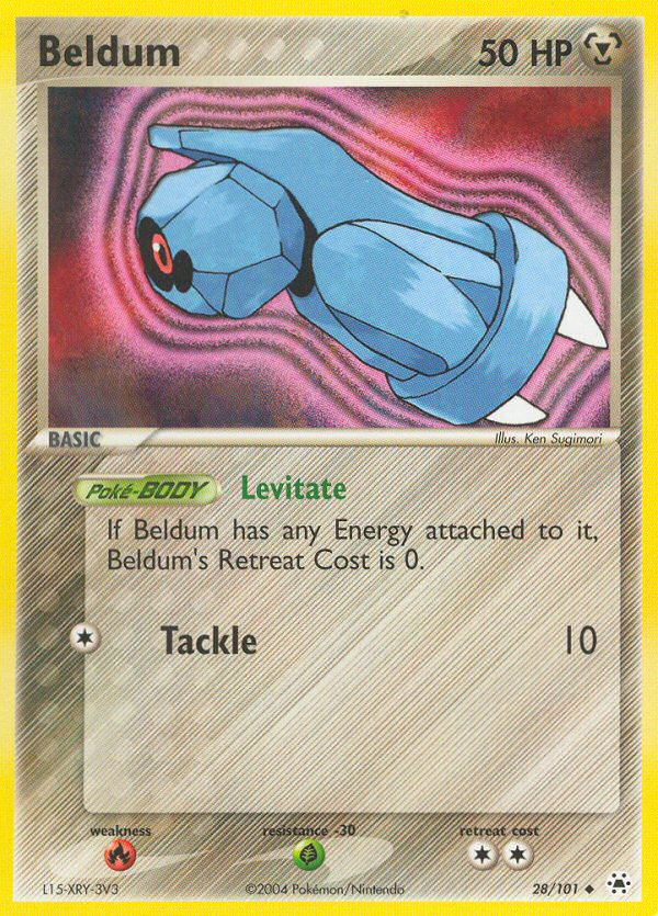 Beldum 28/101 Pokémon EX Hidden Legends 2004 card