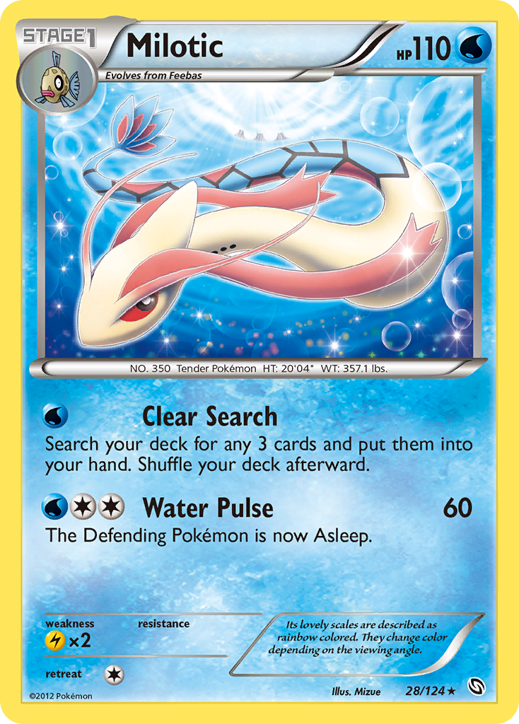 Milotic 28/124 Pokémon Dragons Exalted (2012) English card — catalogue reference