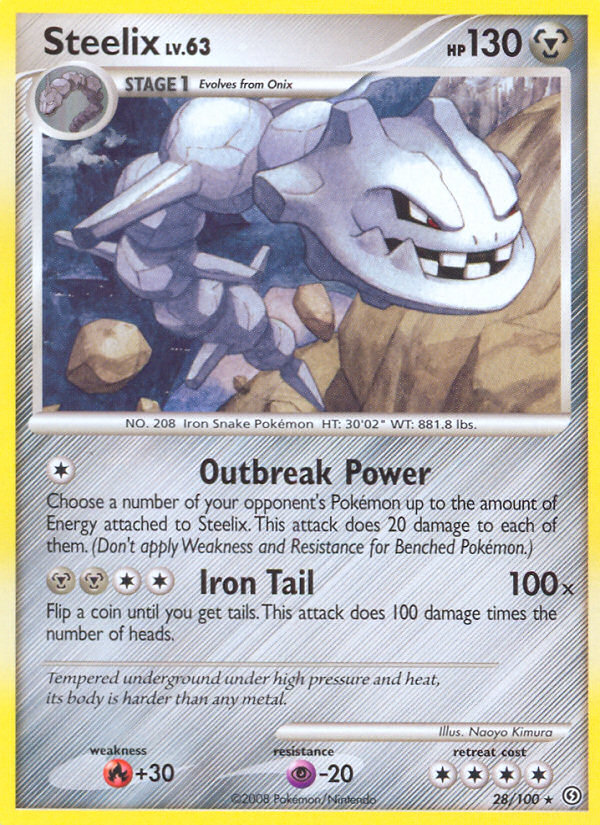 Steelix 28/100 Pokémon Stormfront (2008) English card — catalogue reference