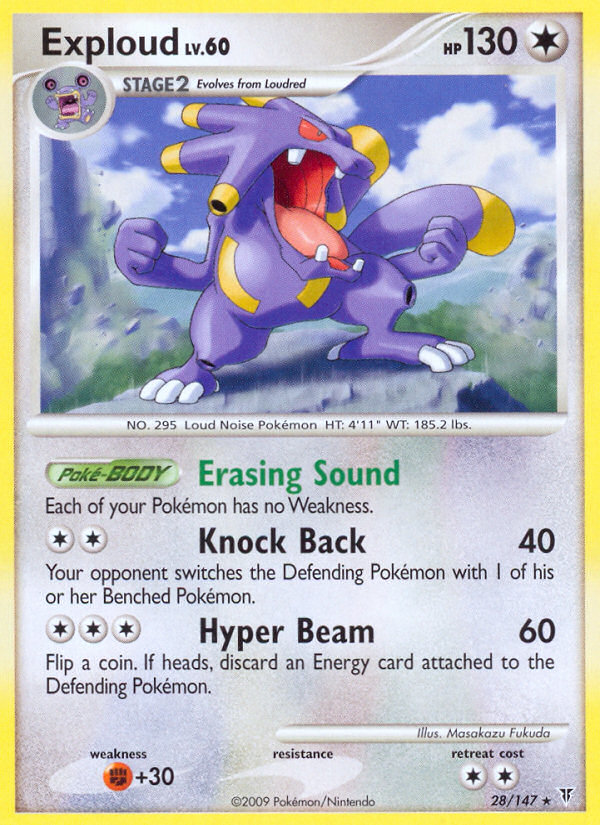 Exploud 28/147 Pokémon Supreme Victors (2009) English card — catalogue reference