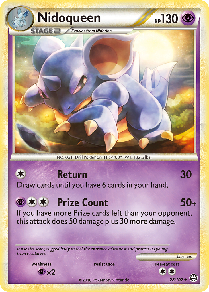 Nidoqueen 28/102 Pokémon Triumphant (2010) English card — catalogue reference