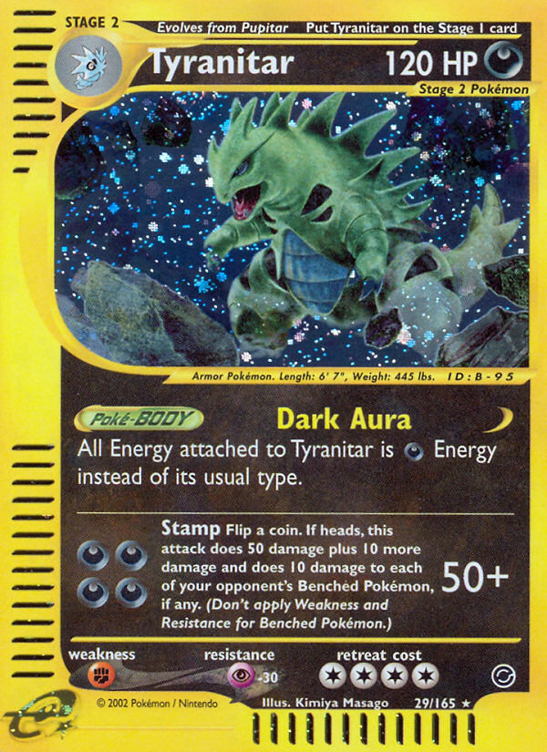 Tyranitar 29/165 — Pokémon Expedition Base Set